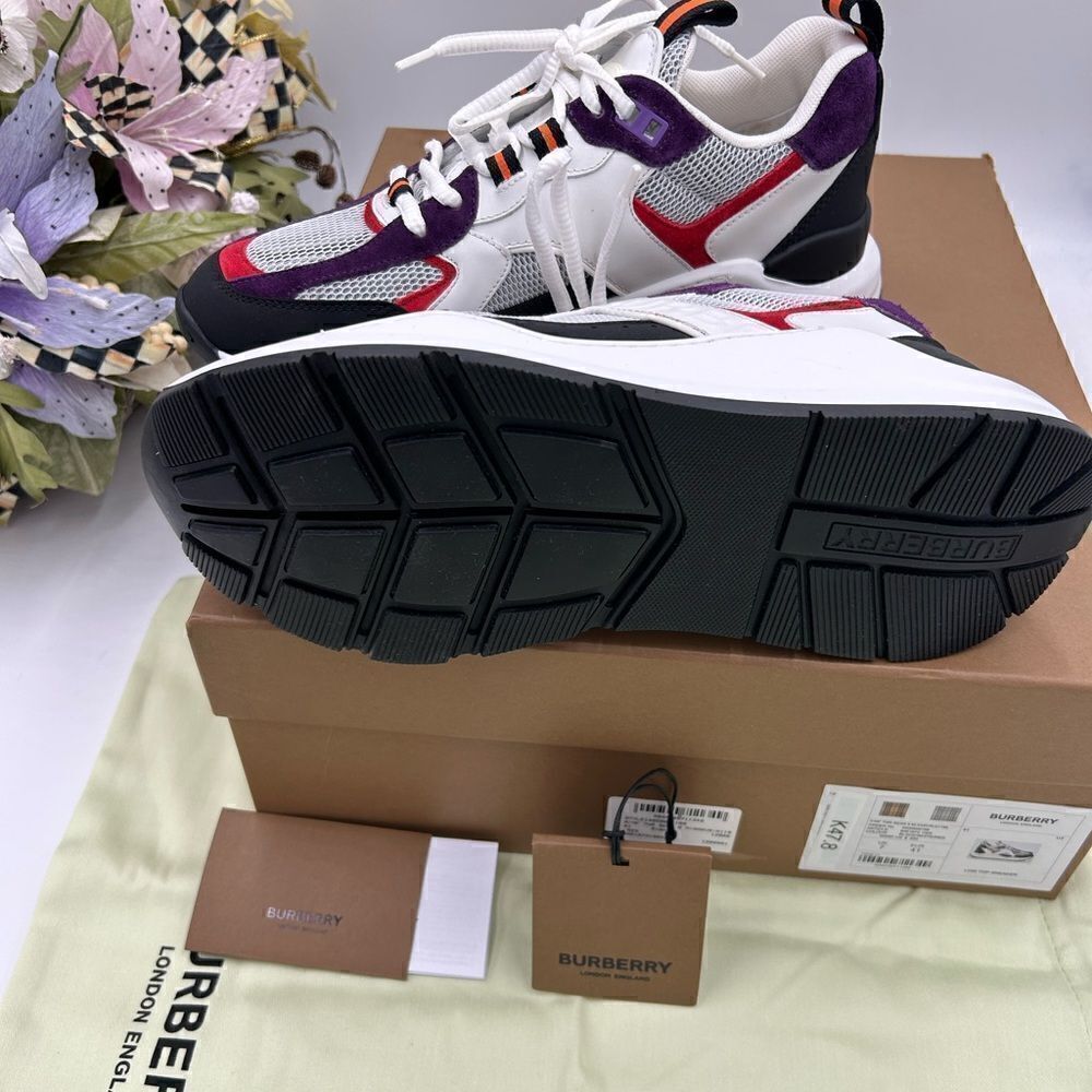 Men’s Burberry logo print trainer sneakers size 8, made in Italy - Picture 10 of 10